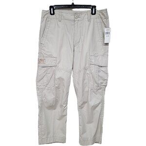 NEW Vintage Ralph Lauren Polo Jeans Company Cargo Pants! 32 X 30  Stone  Cotton